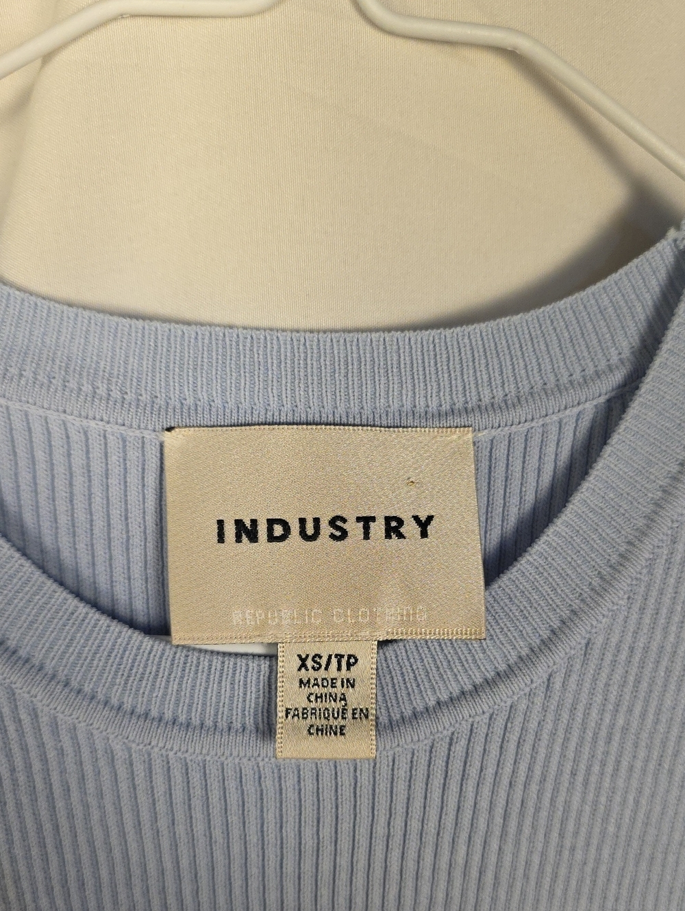 INDUSTRY Light Blue Ruffle Sleeve Ribbed Tank - Picture 2 of 6